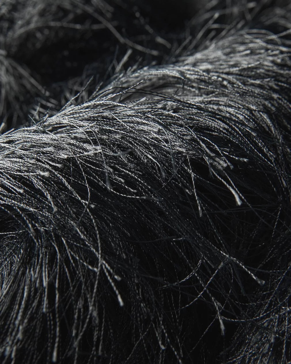 Rag &amp; Bone Amalia fringe column skirt in black with subtle grey highlights.