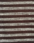 Chocolate brown striped woven fabric by Modernplum for Baltic Queen Duvet, nautical textured style.