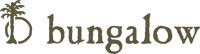 Bungalow Furniture & Accessories logo in a stylized font with a palm tree for a relaxed, tropical vibe.