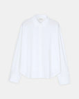White cotton long-sleeve shirt with subtle embroidery, pointed collar by CLOSED. Perfect for a modern, minimalist look.