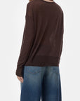 CLOSED crew neck long sleeve top in white, back view, womens clothing at Bungalow Furniture & Accessories.