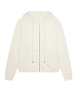 Washed white fleece hoodie with front pockets and hood, The Great Inc. The Fleece Campus Hoodie.