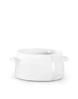 The Montes Doggett S Baker No. 137 is a small, round, white high-fired ceramic bowl with two short side handles, shown against a plain white background.