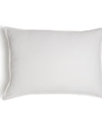 The Montauk Big Pillow 28x36 by POM POM is a rectangular white pillow made from heavyweight linen with a smooth, plain surface and gently curved edges, displayed against a white background.