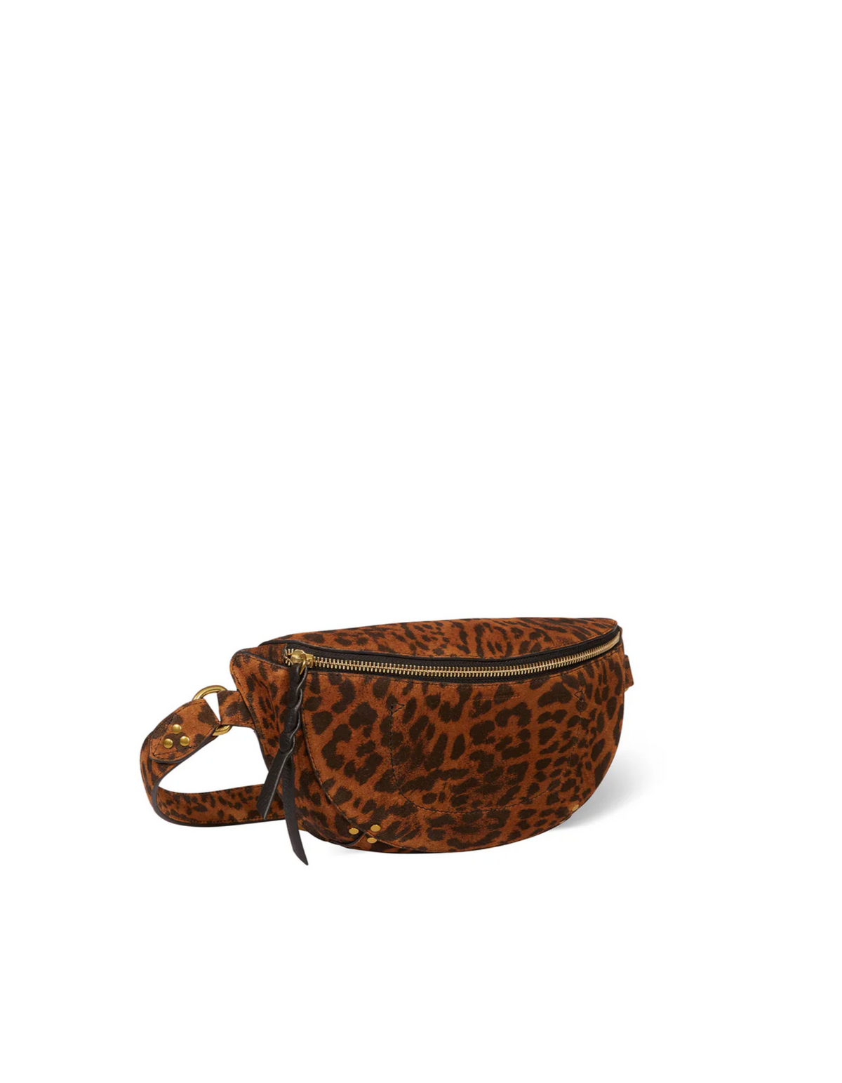 Lino Banane crossbody bag in Chat Sauvage with gold zipper and adjustable strap by Jerome Dreyfuss.