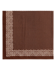 The Big Bandana in chocolate with a small white floral print and detailed paisley border from Bungalow.