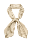 Champagne pleated neck tie with a soft sheen, vintage style accessory from Bungalow Furniture & Accessories.