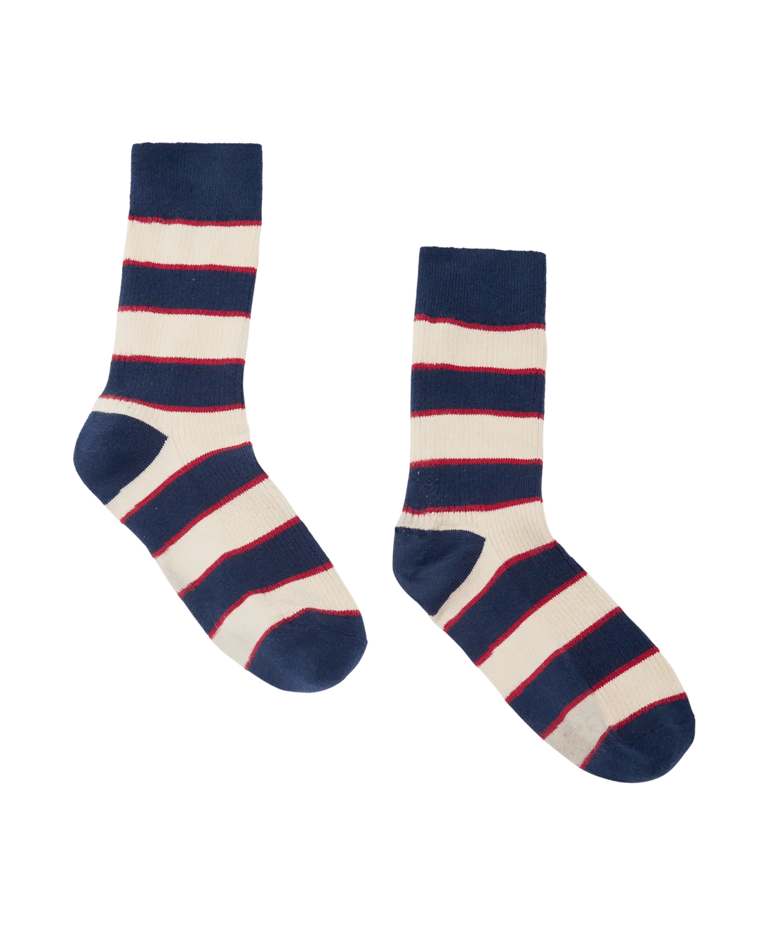 Navy sock with classic stripes, vintage collegiate style by The Great Inc. at Bungalow Furniture & Accessories.