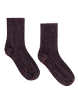 Sparkly amethyst purple The Lurex Sock trouser socks.