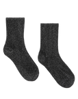Onyx Lurex ankle socks featuring a subtle silver metallic shimmer from Bungalow Furniture & Accessories.