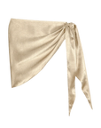 Champagne satin wrap scarf with side tie by Bungalow Furniture & Accessories.