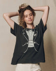 The Boxy Crew top by The Great Inc. in a relaxed boardwalk-inspired style, modeled with arms raised.