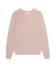 Oversized ballet pink crewneck sweatshirt with long sleeves by The Great Inc., handcrafted in LA for a relaxed fit.