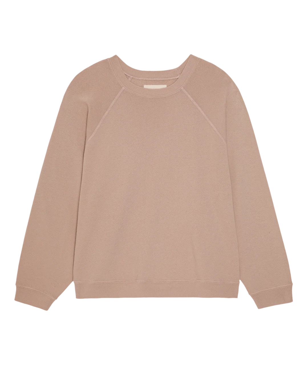 Ballet Pink crewneck Rehearsal Sweatshirt with long sleeves by The Great Inc., laid flat on white background.