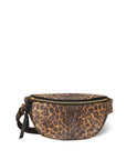Leopard print Lino Banane bag with front zipper and adjustable strap by Jerome Dreyfuss, chic and functional style.