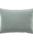 The Elspeth Gimp Pillow by Eastern Accents is a rectangular, light gray decorative pillow with subtle black piping along the edges, pictured against a white background.