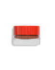 Faire's 01 Tinted Lip Balm & Blush—a brown-tinted hyaluronic acid formula—comes in a small clear jar with a bright red lid, displayed against a white background.