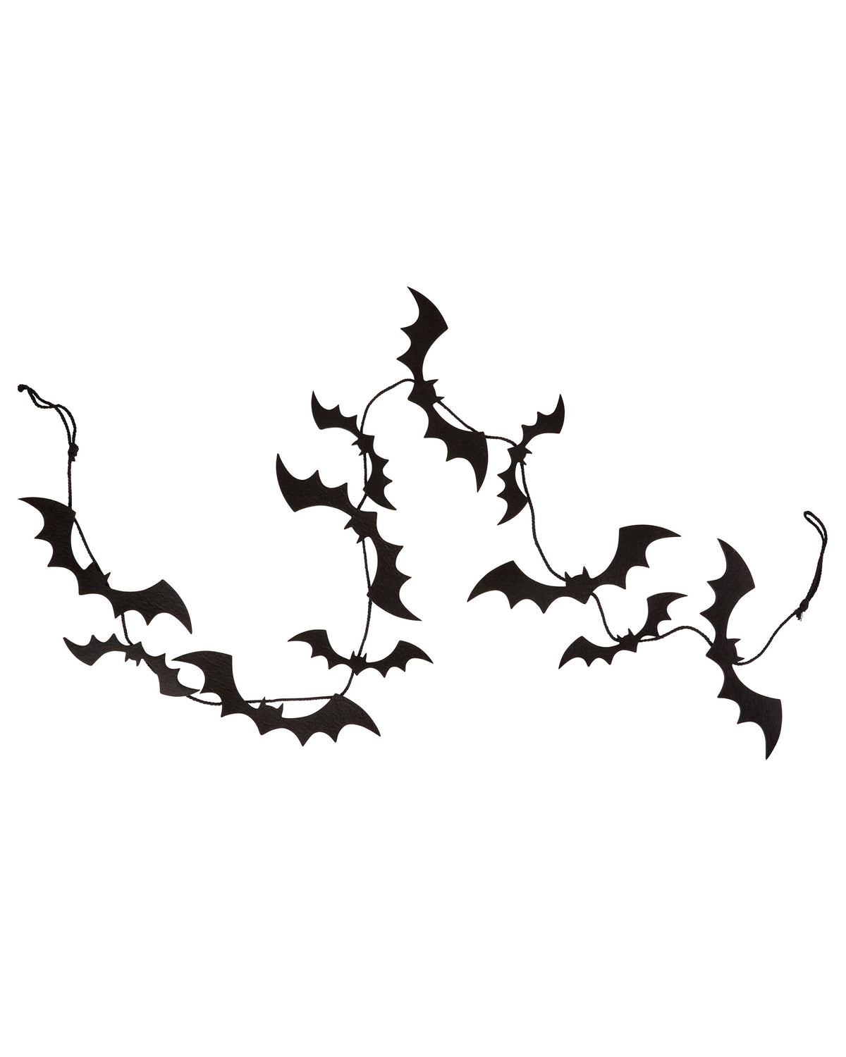 Felt bat garland by Faire with black bat cutouts on string, shown against a white background.