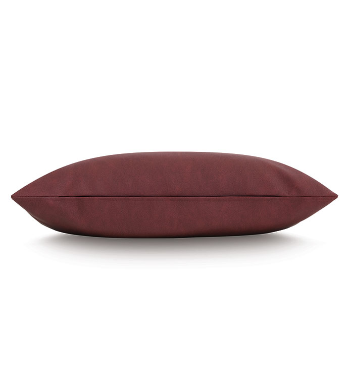 Brick red rectangular faux leather Andes Toggle pillow, 15x26, from Bungalow Furniture &amp; Accessories.
