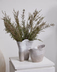 Tall Claribel Vase with green foliage, sculptural style by Accent Decor, shown against a white background.
