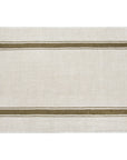 The Faire CH Tea Towels S/2 feature a rectangular beige design with two parallel olive green stripes near the top and bottom edges, inspired by the minimalistic charm of French country tea towels.