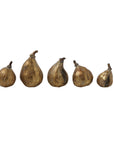 Gold fig figurine set by Creative Co-op, elegant metallic centerpiece on white background for Bungalow decor.