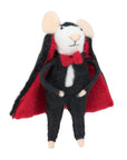 Halloween mouse figurine in black suit, red cape, and bow tie from Bungalow Furniture & Accessories.