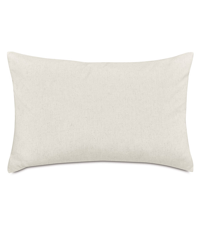 Evelina Dutch Euro pillow in off-white linen, 27x37 rectangular shape with a textured finish.