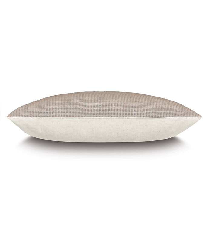 Evelina Dutch Euro pillow 27x37 in textured beige and solid cream from Bungalow Furniture &amp; Accessories.