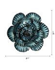 Navy blue handmade ceramic cabbage flower wall decor with ruffled petal edges by Bungalow Furniture & Accessories.