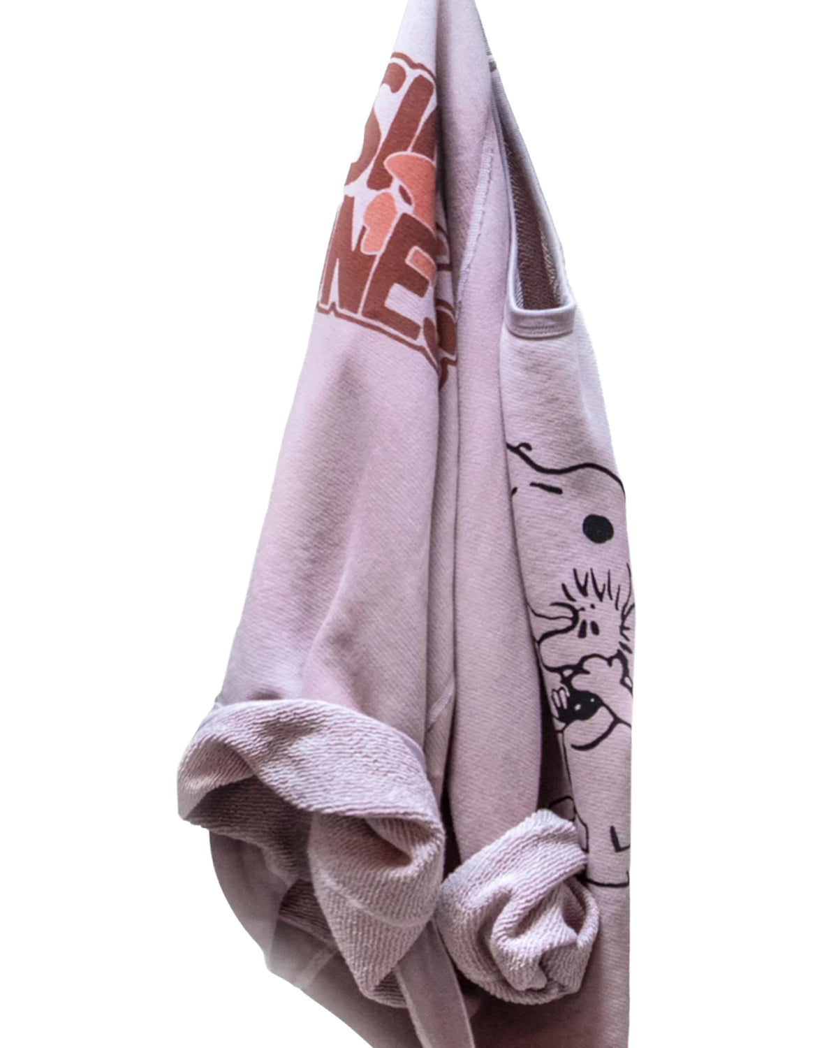 French terry raglan tee with rolled sleeves and Snoopy cartoon graphic by Free City in Snoopy Makeup colorway.