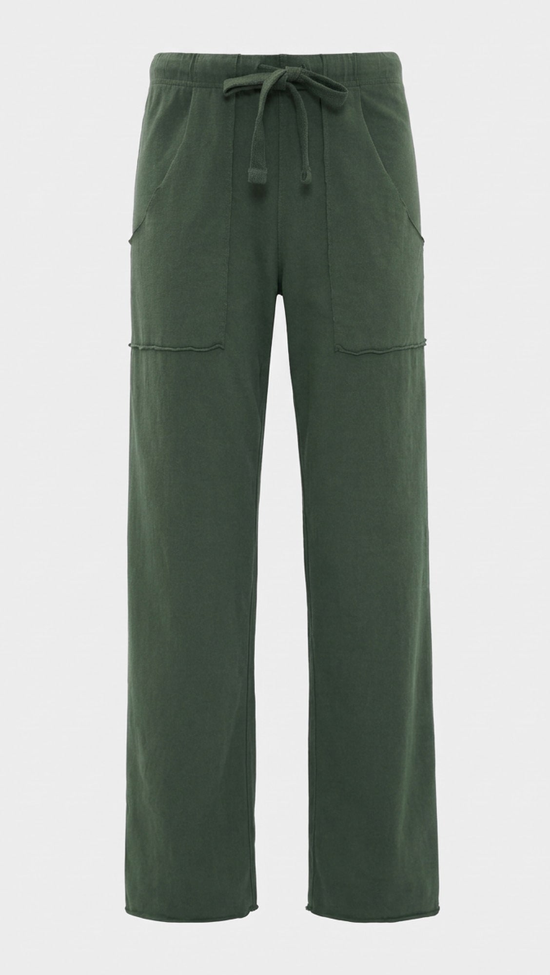 Cotton pull-on pants with elastic waist and front patch pockets by Frank & Eileen, Penny style.