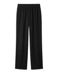 Black high-waisted wide-leg Georgia Crepe Pants with an elasticated waistband by Bungalow Furniture & Accessories.