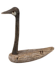 Large Goose Sitter figurine in weathered, textured driftwood for rustic Bungalow Furniture & Accessories decor.