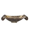 Hallix Tray, a rectangular cast aluminum decorative accent tray with outward-curving handles and an antiqued bronze finish.