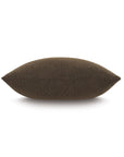 The Eastern Accents Hig-01 Higgins Pieced pillow, sized 27x27, features brown stripes and is displayed horizontally on a white background with a subtle shadow beneath.