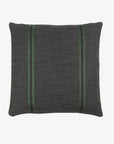Dark gray linen pillow with green stripes by Libeco Home, ideal for organic interiors at Bungalow Furniture & Accessories.