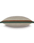 Lorenzo 24x24 woven pillow in light beige with a center brown stripe and dark green trim by Bungalow Furniture.