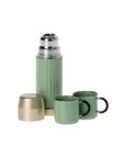 Mint Maileg Thermos & Cups with silver, gold, and green details, perfect for playful adventures by Bungalow Furniture.