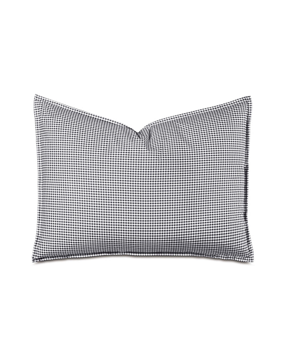 Rectangular cotton pillow sham with small black and white gingham checks by Eastern Accents, Malaya collection.