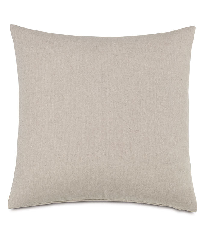 The Midori Linen pillow by Eastern Accents is a square Euro sham in beige, featuring smooth linen fabric and a plain, elegant design with no visible patterns or embellishments, displayed against a white background.
