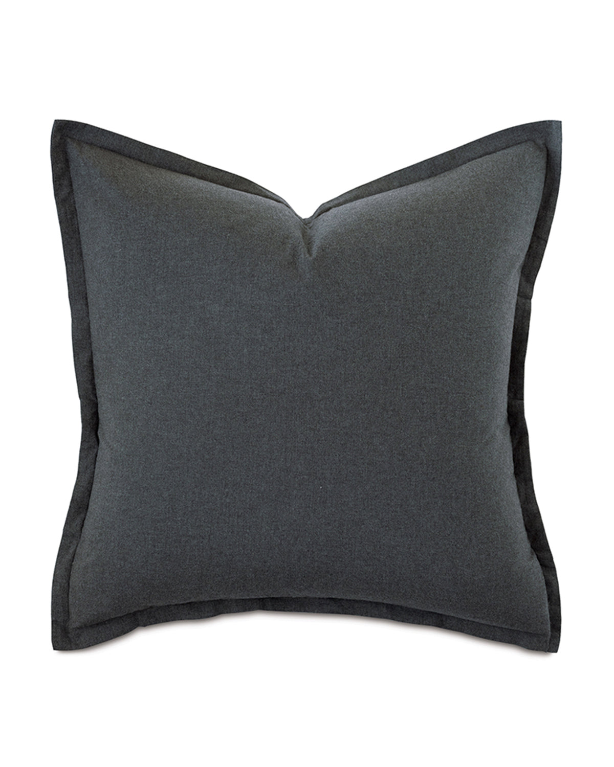 Square dark gray euro sham with textured finish and darker border, Eastern Accents Monterosa cotton flannel.