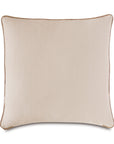 Square beige geometric diamond pillow with brown piping, Naya Small Welts Pillow 24x24 by Bungalow Furniture & Accessories.