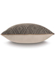 Naya Small Welts Pillow 24x24 in a black and white diamond pattern on beige with tan welting from Bungalow Furniture.