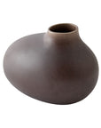 Handcrafted ceramic Obey Vase S by Global Views with a wide body, matte clay glaze, and small circular opening.