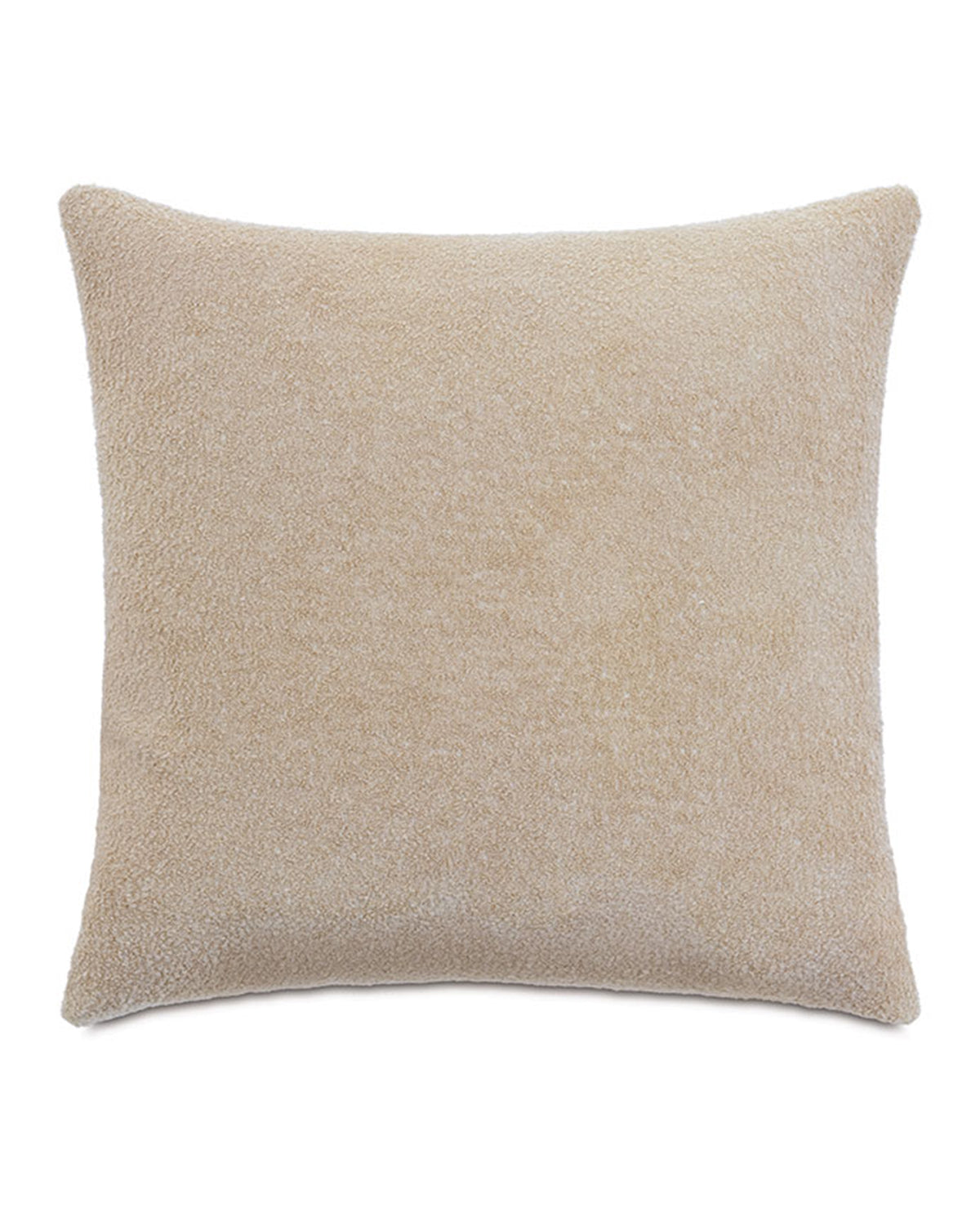 The OLIVER BOUCLE euro sham by Eastern Accents is a square, light beige pillow with a soft textured boucle surface and a zipper closure, shown against a white background.