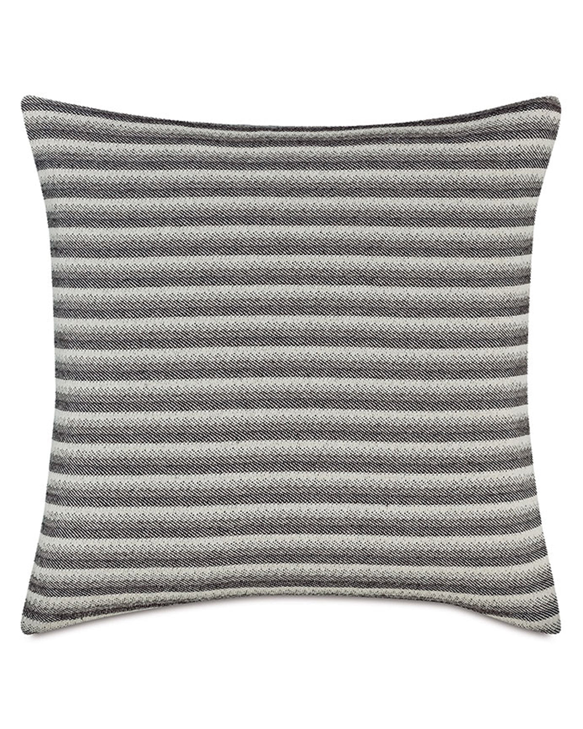 Black and cream striped cotton pillow, Eastern Accents River Striped, chic accent for living room or bedroom.