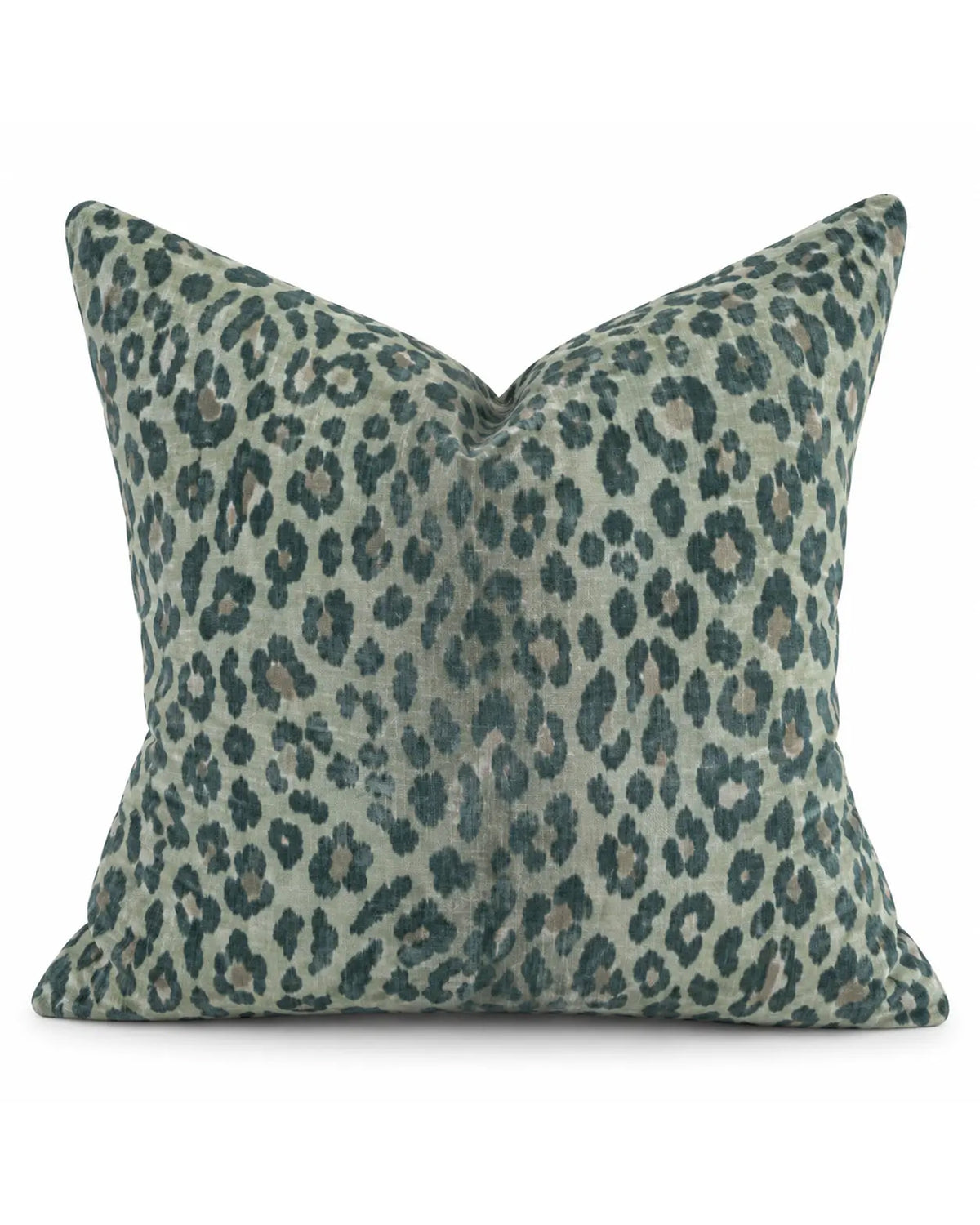 Square sage cheetah print pillow from Bungalow Furniture & Accessories.
