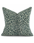 Square sage cheetah print pillow from Bungalow Furniture & Accessories.