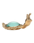 Kasden magnifying glass featuring a gold-toned snail with a glass shell by Bungalow Furniture & Accessories.
